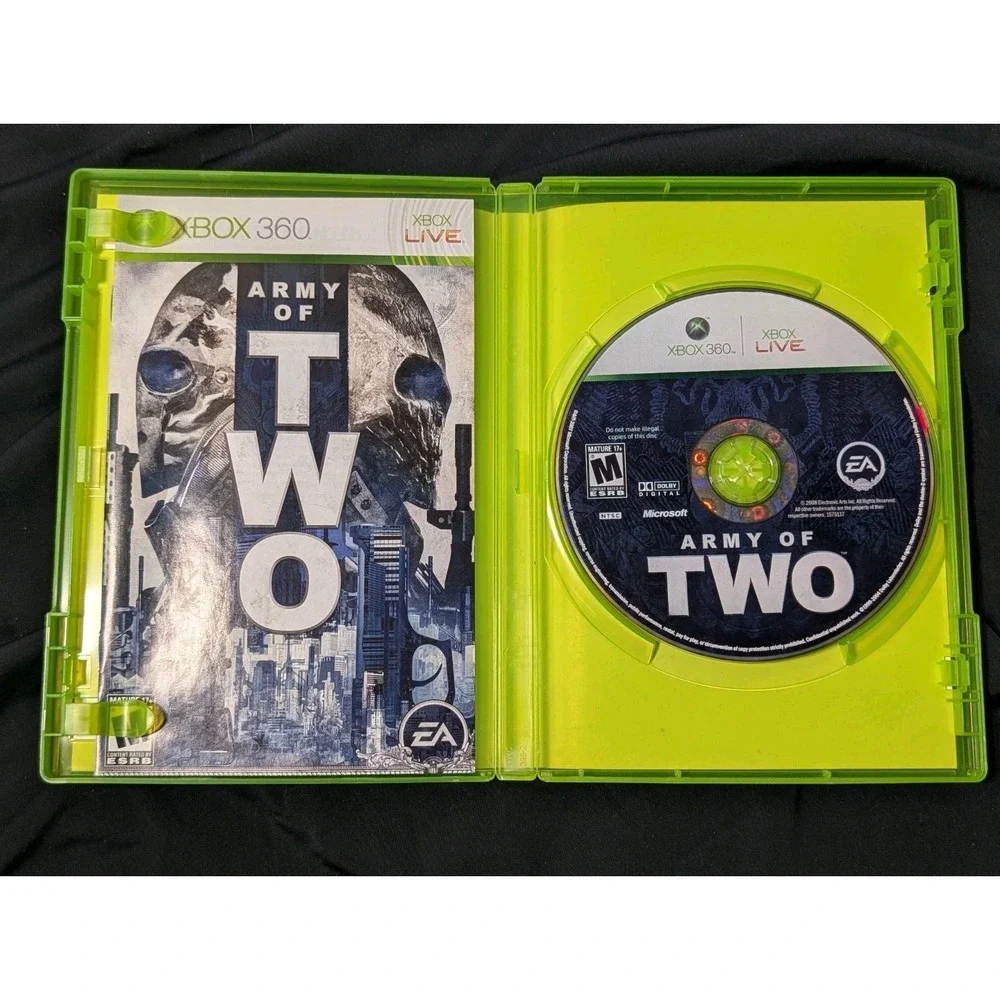 Army of Two Xbox‎ 360 Game EA Co-Op Shooter 2008 Original Black Label CIB Tested